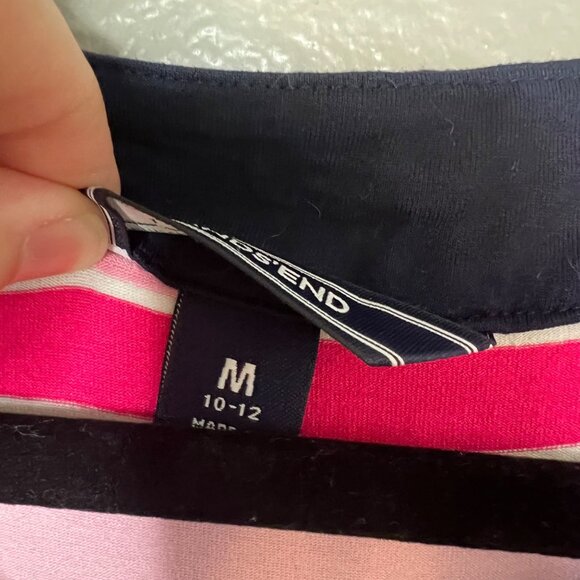 Lands End Sleeveless Maxi Dress Size M Stripe Multicolor Side Slit Long - Picture 4 of 8